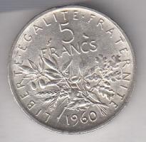 Franciaország 1960. 5Fr Ag T:2
France 1960. 5 Francs Ag C:XF