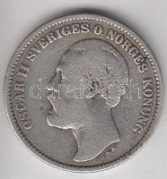 Svédország 1876EB 2K Ag "II. Oszkár" T:3 Sweden 1876EB 2 Kronor Ag "Oscar II" C:F