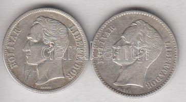 Venezuela 1924. 1B Ag + 1945. 1B Ag T:2-/3 Venezuela 1924. 1 Bolivar Ag + 1945. 1 Bolivar Ag C:VF/F