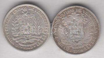 Venezuela 1924. 1B Ag + 1945. 1B Ag T:2-/3
Venezuela 1924. 1 Bolivar Ag + 1945. 1 Bolivar Ag C:VF/F