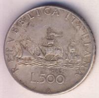 Olaszország 1958R. 500L Ag "Kolumbusz hajója" T:2- Italy 1958R 500 Lire Ag "Columbus´ships" C:VF