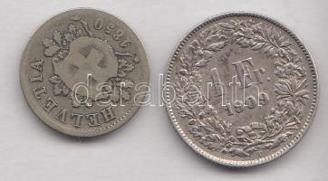 Svájc 1850BB 10R Bi T:3- + 1909B 1Fr Ag T:2-
Switzerland 1850BB 10 Rappen Bi C:VG + 1909. 1 Franc Ag...