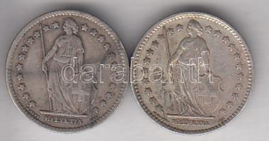 Svájc 1920B 1Fr Ag + 1931B 1Fr Ag T:2-/3 Switzerland 1920B 1 Franc Ag + 1931B 1 Franc Ag C:VF/F