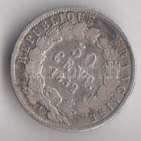 Franciaország/Második Köztársaság 1852A 50c Ag T:3
France/Second Republic 1852A 50 Centimes Ag C:F
