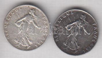 Franciaország 1898. 50c Ag + 1918. 50c Ag T:2,2- France 1898. 50 Centimes Ag + 1918. 50 Centimes Ag C:XF,VF