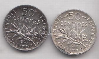 Franciaország 1898. 50c Ag + 1918. 50c Ag T:2,2-
France 1898. 50 Centimes Ag + 1918. 50 Centimes Ag ...