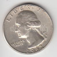 Amerikai Egyesült Államok 1962D 1/4$ Ag "Washington" T:2- USA 1962D 1/4 Dollar Ag "Washington" C:VF