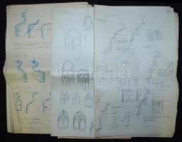 1935 A Balatonábrahámi templomépítésre vonatkozó levelezések, tervrajzok, okmányok. Kb 40 db irat