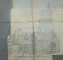 1935 A Balatonábrahámi templomépítésre vonatkozó levelezések, tervrajzok, okmányok. Kb 40 db irat