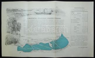 cca 1900 A Balatonfüredi fürdőintézet reklámlapja a Balatontavi Gőzhajózási Rt menetrendjével 38x 20 cm