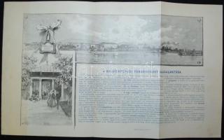 cca 1900 A Balatonfüredi fürdőintézet reklámlapja a Balatontavi Gőzhajózási Rt menetrendjével 38x 20...