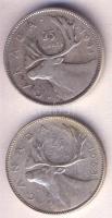 Kanada 1941. 25c Ag + 1953. 25c Ag T:2- Canada 1941. 25 Cents Ag + 1953. 25 Cents Ag C:VF