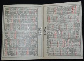 1924 Enrilo-Franck kávépótló reklámo kártyanaptár