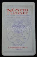 cca 1900 Németh József könyvkereskedő reklámos kártyanaptár 3 részes