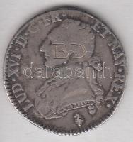 Franciaország 1784. 1/2E (43S) Ag "XVI. Lajos" (14.33g) előlapon a fejen "B+D" betűk gravírozva T:3 France 1784. 1/2 Ecu (43 Sols) Ag "Louis XVI" (14.33g) engraved "B+D" letters are on obverse C:F