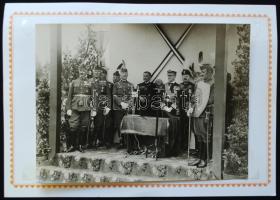 cca 1940 Horthy Miklós a hadsereg főtisztjei. Vitéz-avatás, rádióközvetítéssel Pobuda Alfréd eredeti fotója 23x17 cm