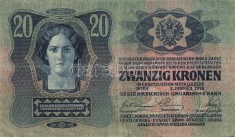 1913. 20K + 1920. "Egy Rongy Korona" T:III