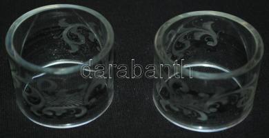 Homok fújt üveg szalvétagyűrű 2 db