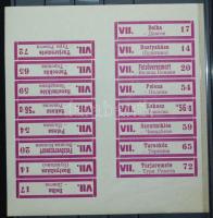 1939 Kárpátalja postatakarékpénztári ragjegyív 16 klf kétnyelvű ragjeggyel