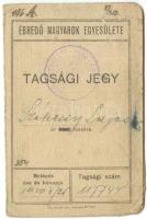 1920 Ébredő Magyarok Egyesülete fényképes tagsági igazolvány