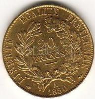 Franciaország 1850. 2. Köztársaság "Marianne" 20Fr arany 6,4516g T:2