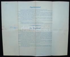 1938 Alföldi Szarvasmarhatenyésztő Egyesületek Szövetsége: Származási lap 45x40 cm