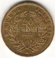 Franciaország 1857A. "III. Napoleon" 20Fr arany 6,4516g T:2/3+
