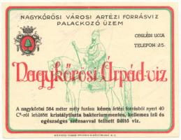 Nagykörösi Árpád víz italcímke