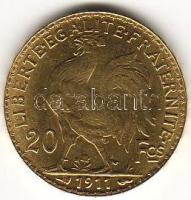 Franciaország 1911. "Kakas" 20Fr arany 6,4516g T:2