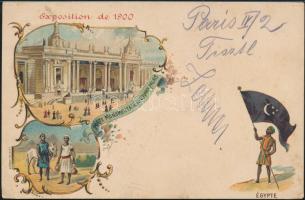 Paris 1900 Expo Grand Palace, Egyptian folklore litho (EK)