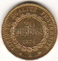 Franciaország 1876. "Allegória" 20Fr arany 6,4516g T:2