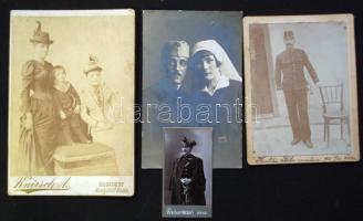 3 db keményhátú + 1 későbbi fotó, köztük 3 katonai