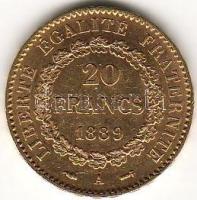Franciaország 1889. "Allegória" 20Fr arany 6,4516g T:2