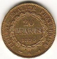 Franciaország 1898. "Allegória" 20Fr arany 6,4516g T:2