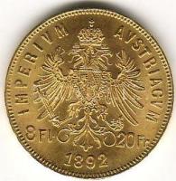 Ausztria 1892. 8Fl arany 6,452g T:1/2