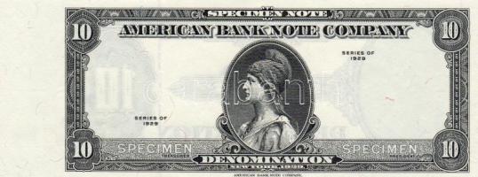 USA 1929. 10$ modern "Specimen" nyomat ívszéllel T:I