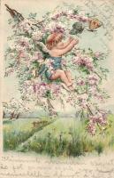 Butterflies and Angel, litho, Emb.