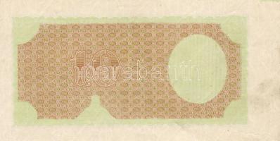 1926. 10P hátoldali teljes nyomat, képoldalon csak alapnyomat széles ívszéllel T:I RRR!!!