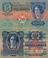 1913. 20K T:II+ egyszer hajtva + 20K II. kiadás T:II+ egyszer hajtva