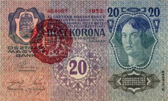 1913. 20K piros "Magyarország" fny-sal T:II+ egyszer hajtva