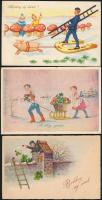 20 db főleg háború előtti újévi üdvözlőlap, több Gomba motívum!