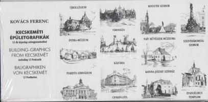 Kovács Ferenc: Kecskeméti épületgrafikák 12 db képeslap szövegismertetővel