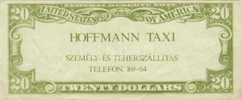 1930-as évek "Hoffmann taxi" 20$ imitáció reklámpénz T:II