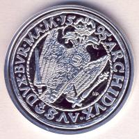 DN. Történelmi féltallérok utánveretben "II. Rudolf féltallérja 1595." Ag (10,37g/0.999) T:PP Tanúsítvánnyal, csak 2000db!