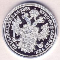 DN. Történelmi féltallérok utánveretben "Ferenc József féltallérja 1855." Ag (10,37g/0.999) T:PP Tanúsítvánnyal, csak 2000db!