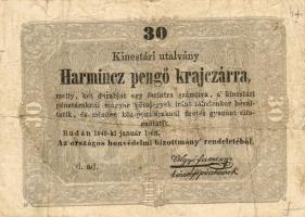 1849. 30Kr "Kossuth-bankó" T:II/III