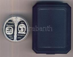 2000. 2000Ft Ag (2x) 2db félkör alakú "Lórántffy Zsuzsanna / Sárospatak" T:PP Csak 3000db! Dísztokban tanúsítvánnyal