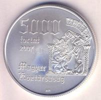 2007. 5000Ft Ag "Árpád-házi Szent Erzsébet" T:BU Csak 4000db! Tanúsítvánnyal