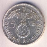 Német 3. Birodalom 1939B 5M Ag "Hindenburg" T:2 k. ph. German Third Reich 1939B 5 Marks Ag "Hindenburg" C:XF k. ph.