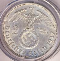 Német 3. Birodalom 1937A 2M Ag "Hindenburg" T:2 German Third Reich 1937A 2 Marks Ag "Hindenburg" C:XF
